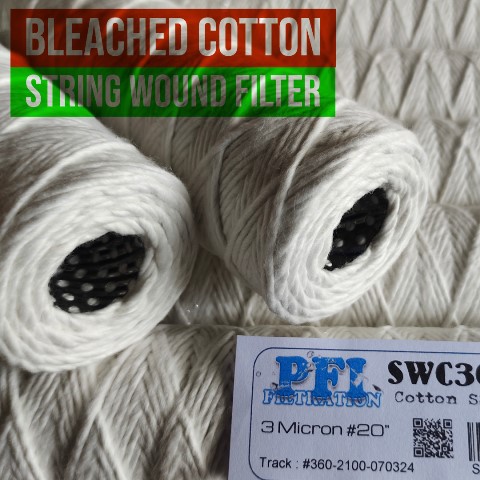 SWC Bleached Cotton String Wound Filter Cartridge PFI